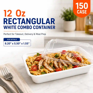 12 oz rectangular plastic combo food container