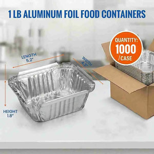 1 lb oblong aluminum foil containers