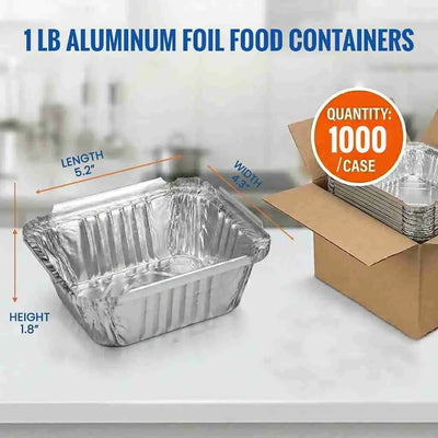 1 lb oblong aluminum foil containers