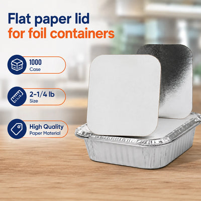 Flat paper lid for 1 lb oblong containers