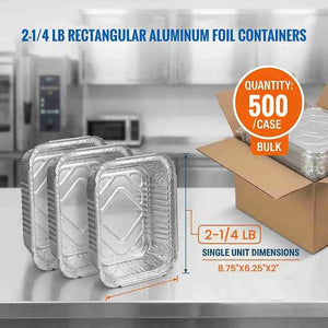 2-1/4 lb oblong aluminum foil containers