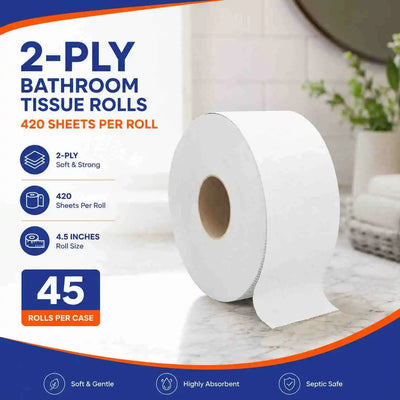 2 Ply Bathroom Tissue Roll
