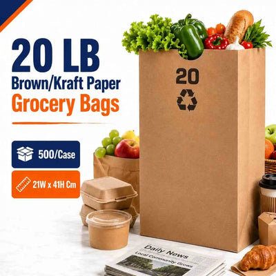20 lb Brown Kraft Paper Bag