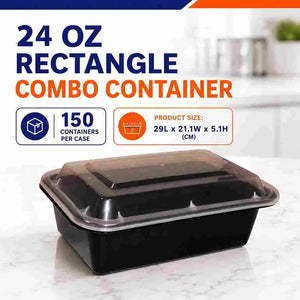 24 oz rectangle combo containers