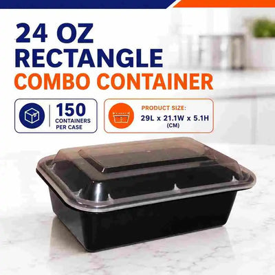 24 oz rectangle combo containers