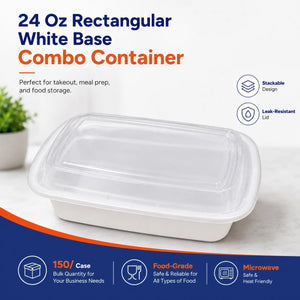 24 oz rectangle combo containers