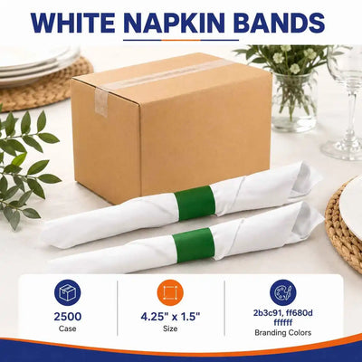 White Napkin Bands