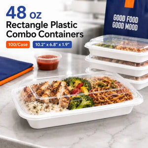 48 oz rectangle plastic combo containers