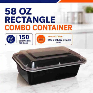 58 oz rectangle combo containers