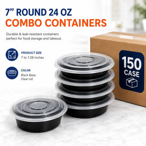 7-inch 24 oz combo food containers