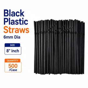 Black Plastic Straw