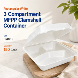 8x8x3 Three Compartment MFPP Container