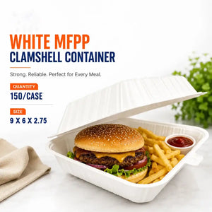 9x6x2.75 MFPP hinged food container
