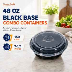 9-inch 48 oz combo containers