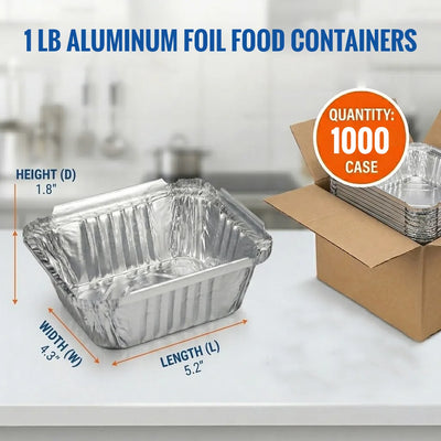 1 lb oblong aluminum foil containers