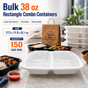 38 oz rectangle combo containers