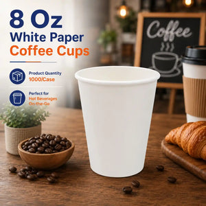 8 oz White Coffee Cup