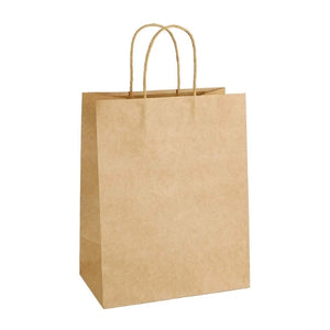 ECOZAT - 10*5*13 Kraft Paper Bags With Handle, 250/Case