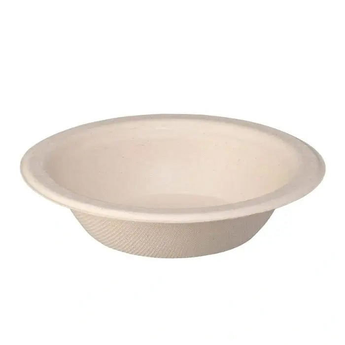 light beige bagasse round bowl