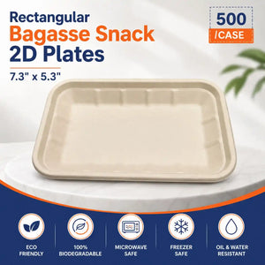 Rectangle Bagasse Plate