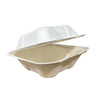 6 x 6 Bagasse Clamshell Containers Eco-Friendly Snack & Side Takeaway Container for Cafes & Food Trucks (500/Case) | ECOZAT