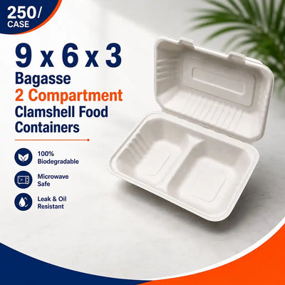 2 Compartment Clamshell