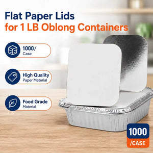 Flat paper lid for 1 lb oblong containers