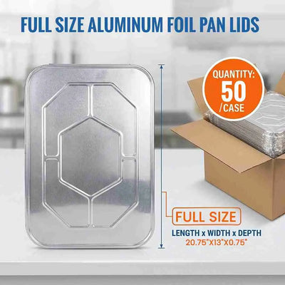 Full-size aluminum foil pan lid