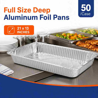 Full-size deep aluminum foil pans