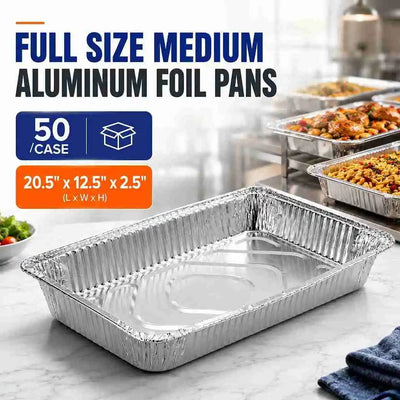 Full-size medium aluminum foil pans