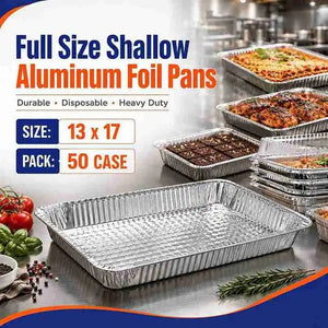 Full-size shallow aluminum foil pans