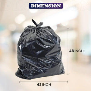 42"×48" Black Garbage Bags X-Strong – Heavy-Duty Disposable Trash Bags for Large Bins & Commercial Waste | Leak-Proof Industrial Bin Liners – 100/Case | OZAT