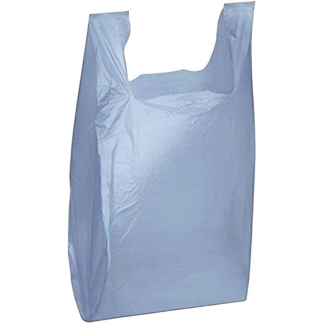 S4 - Gray Plastic T-Shirt Carry Bags – Multipurpose Shopping Bags for Retail Stores, Takeout & Daily Use