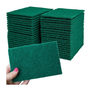 Green Washing Pad 10 Pack – Heavy Duty Scouring Pads for Kitchen, Utensils, Grills & Commercial Cleaning