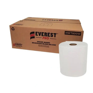 EVEREST PRO - WHITE Hand Towel Roll - 800'*6 Rolls/Case