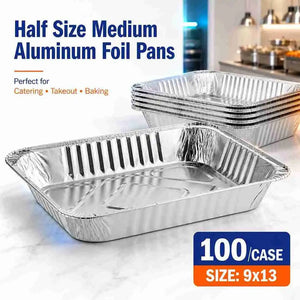 Half-size medium aluminum foil pans
