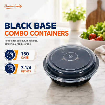 Maple 9 Inch Black Round Container