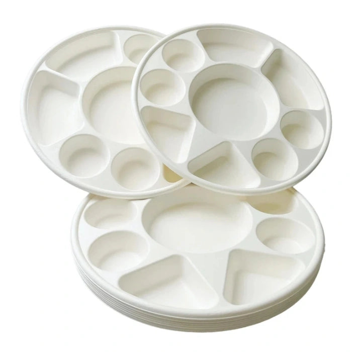 plastic sectioned round thali plate