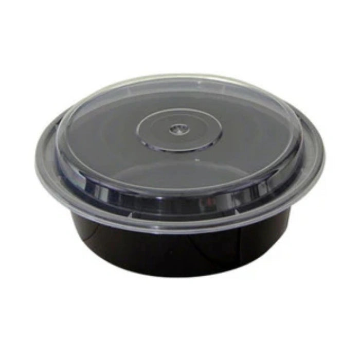 black round food storage container