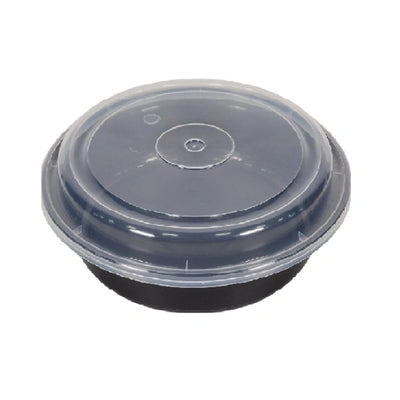 MAPLE - 8" Black Round Combo Container, 150/Case
