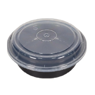MAPLE - 9" Black Round Combo Container, 150/Case