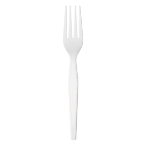 Heavy Duty White Plastic Forks – Durable Disposable Cutlery for Restaurants, Cafes & Catering (1000 Case) | MAPLE