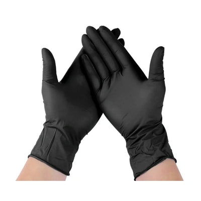 Black Nitrile Examination Gloves 9", LARGE Size, Powder Free, 100/Box