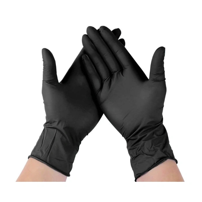 9" Black Nitrile Disposable Gloves X-LARGE Size – Powder-Free Protective Gloves for Food Handling, Cleaning & Industrial Use (100/Box)