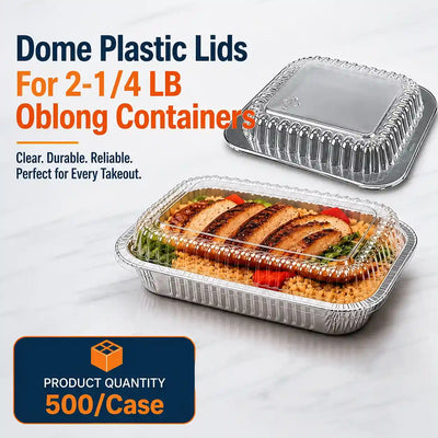 1 LB Oblong Dome Plastic Lids