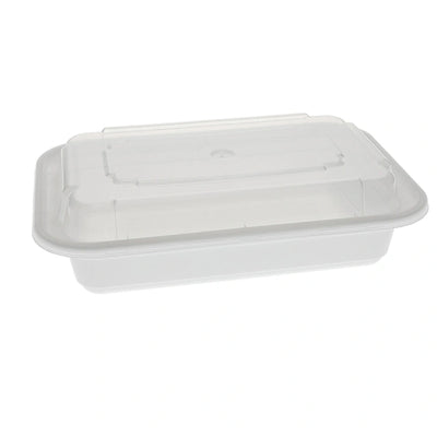 28 Oz Rectangular White Combo Container – Disposable Food Container, & Takeout Box, Leakproof, 150/Case