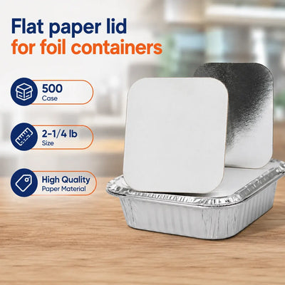 Flat paper lid for 2-1/4 lb oblong containers
