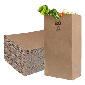 20Lb Brown/Kraft Paper bag #20, Made in Canada, 500/Case
