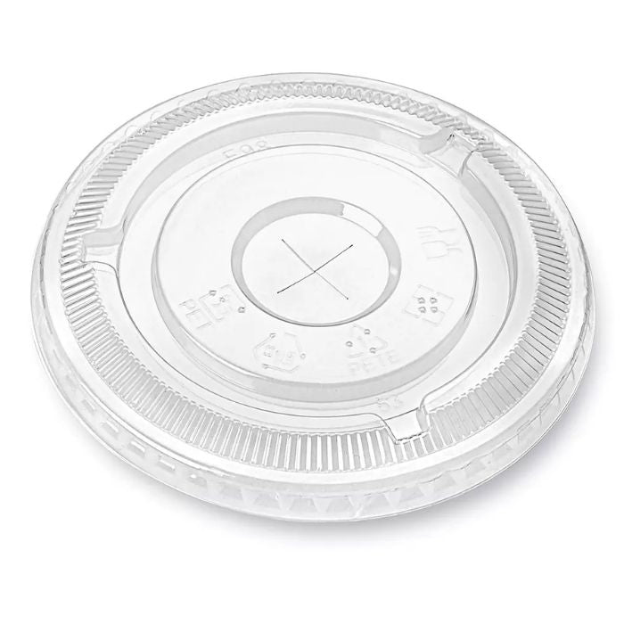 12–24 Oz (98mm) Transparent Flat Cup Lids for PET Cups – Disposable Leak-Resistant Drink Lids for Smoothies, Juice & Iced Coffee – 1000 Case | OZAT