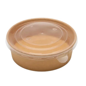 PP Lid For 1100-1300ml Kraft Paper Round Bowl 300/Case